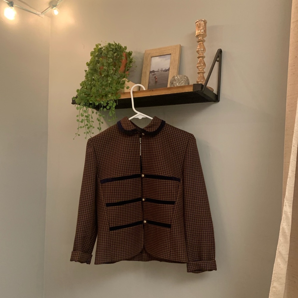 Jessica Howard Brown/Navy Gingham Blazer